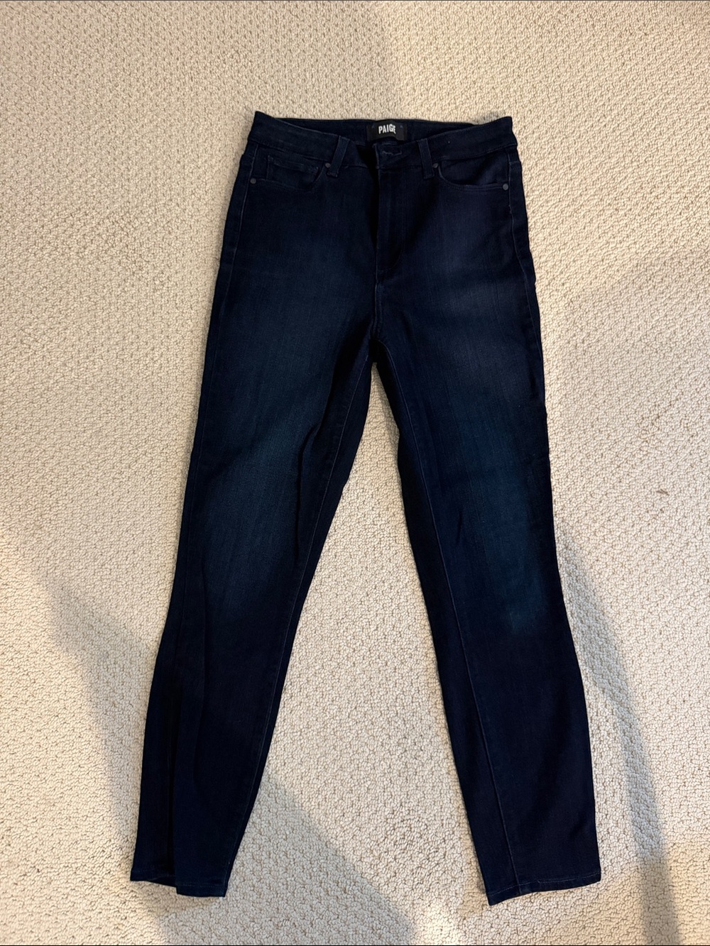 PAIGE Skinny High-Rise Jeans in Dark Indigo